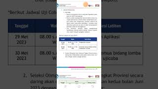 PENTING JADWAL UJI COBA DAN PELAKSANAAN OSN2023 JENJANG SMAMA shorts [upl. by Deane453]