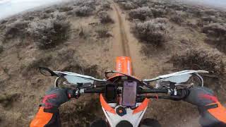 KTM 250 XCFW December Desert Foggy Singletrack [upl. by Nizam]