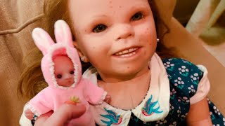 Mary Charlotte gets a cute and creepy silicone doll [upl. by Roosevelt]