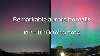 Remarkable aurora borealis display from Lancashire UK  Night of 1011 October 2024 [upl. by Terryl600]