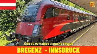 Cab Ride Bregenz  Innsbruck Austrian Federal Railways ÖBB Austria train drivers view 4K [upl. by Siusan]