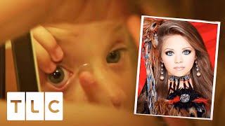 Young Pageant Contestant Tries Coloured Contact Lenses For The Competition  Toddlers amp Tiaras [upl. by Latsyrcal]