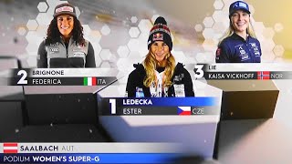 ESTER LEDECKÁ  1místo SuperG  Saalbach  2024 [upl. by Gaut351]