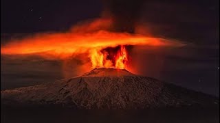 Apocalypse in Italy Etna exploded The crater has melted Lava flows to the city [upl. by Napier]