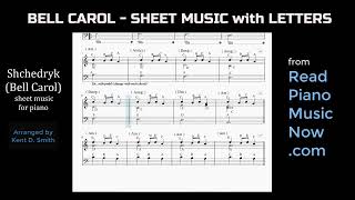 Ukrainian Bell Carol  Piano Sheet Music with Letters Included [upl. by Hseyaj548]