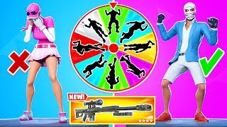 RARE EMOTES  BETTER LOOT Fortnite Random Wheel Challenge [upl. by Aenea]