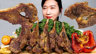 양갈비에 시원한 맥주 한잔 리얼사운드 먹방 ASMR GRILLED LAMB CHOPS MUKBANG EATING SOUNDS NO TALKING  NAJIN [upl. by Akinaj]