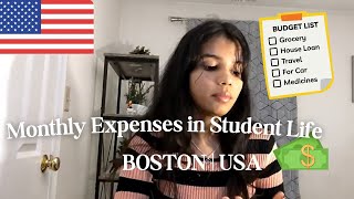 Cost of living in USA Student Life Monthly Expenses  Boston Massachusetts Rent Groceries Transport [upl. by Hosbein483]