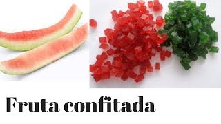 ¿Cómo hacer fruta confitada con cascara de patilla o sandia de colores [upl. by Gascony]