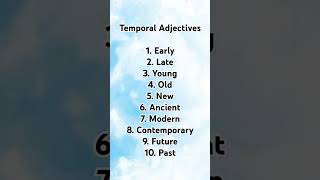 Temporal adjectives adjectives in english grammar english adjective education grammar learn [upl. by Lux]