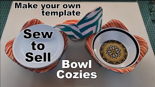 DIY Sew amp Sell Shaped Bowl Cozy Make your own Template easily without using creative grid How to Sew [upl. by Nonnahsal190]