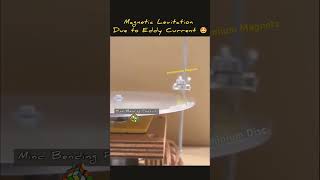 Magnetic Levitation due to Eddy currents 🤩 physics science shorts amazing learning fun video [upl. by Fanni]