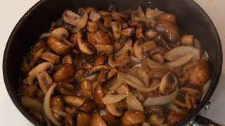 Mushrooms amp Onions Sauteed in Butter Step By Step Chef [upl. by Whyte]