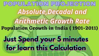 Absolute Decadal and Arithmetic Growth Rate Calculation PopulationGeography GeographicalSight [upl. by Cherlyn360]