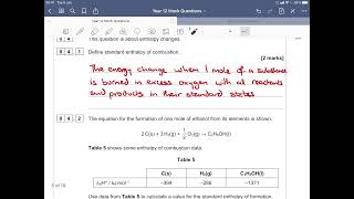 Enthalpy changes question AQA A Level Chemistry [upl. by Sillsby]