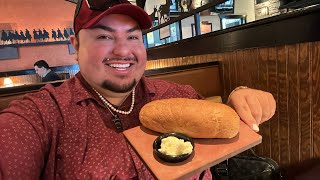 Round 2 Parmesan Crusted Porterhouse Steak and Loaded Baked Potato • Longhorn Steakhouse Mukbang [upl. by Shimberg]