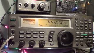 Testing Sloper antenna Royal Airforce UK Volmet 5450 Khz shortwave [upl. by Tillio]