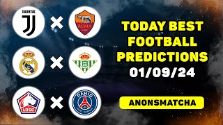 Football predictions and betting tips for today Juventus  Roma Real Madrid  Betis Lille  PSG [upl. by Brace]