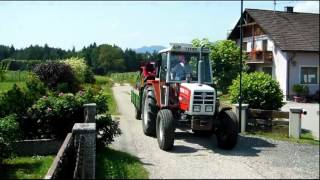 Steyr 8060 mit Steyr 182 im Schlepptau [upl. by Ardeha]