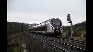 Régiolis coradia liner colas rails Euro 4000 VFLI Intercités en gare de St Germain des Fossés [upl. by Ecnar]