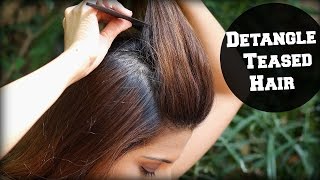 How To Detangle Teased Hair In A Pouf  Correct Way to Brush Teased  Backcombed Hair [upl. by Shelia]