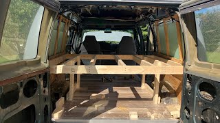 96 E150 Camper Van Build Part 3Built the Bed [upl. by Snodgrass]