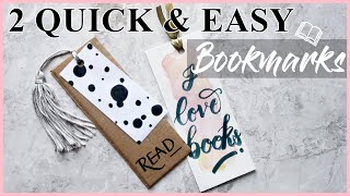 DIY BOOKMARKS 2 Quick amp Easy Ways  Upcycled Cardboard BOOKMARK  watercolor BOOKMARKS [upl. by Lecram247]