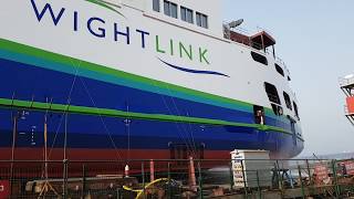 Launch of the Wightlink G Class Victoria of Wight Ferry [upl. by Refinej265]