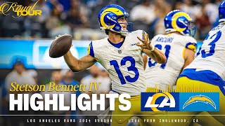 Highlights Stetson Bennetts Best Throws In Preseason Week 2 Win Over Chargers [upl. by Marybella961]