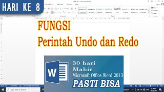 HARI KE8 Fungsi perintah Undo dan Redo [upl. by Posehn]