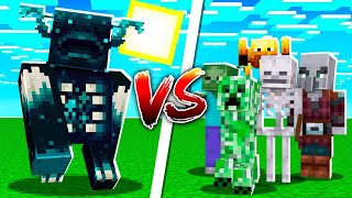 Warden vs All Mobs In Minecraft Bedrock Edition – Minecraft 121v [upl. by Ettevahs457]