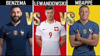 Comparison Karim Benzema Vs Robert Lewandowski Vs Kylian Mbappé ultimate football legend [upl. by Ytissahc]