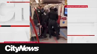 Police launch investigation into violent arrest on Toronto subway [upl. by Lladnor324]