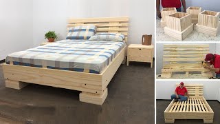 Cama de Madera Moderna Muy Fácil De hacer  Tutorial de Carpintería [upl. by Renaud]