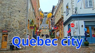 Walking in Quebec city  Petit Champlain Red door GOBLIN  First snow  Tour 2023 UHD [upl. by Burgess]