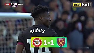 KUDUS 45MINS VS BRENTFORD  PERFORMANCE amp RATING…PARTEY VS LEICESTER amp CHELSEA BIG WIN [upl. by Lustick]