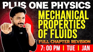 Plus One Physics  Mechanical Properties of Fluids  Chapter 9  Full Chapter  Exam Winner 1 [upl. by Maxwell]