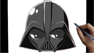 How To Draw Star Wars Darth Vader Face [upl. by Obala]