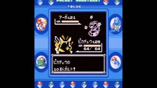 Thunderbolt in Pokemon Blue Japan Photosensitive warning [upl. by Hobbs]