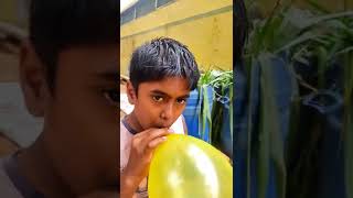 💧balloon stick science🧐 experiment😂 trendingshortspannai thottam [upl. by Hotze]