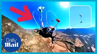 Jump but parachute doesnt open Crazy moment paraglider avoids death after parachute malfunction [upl. by Eikcid927]