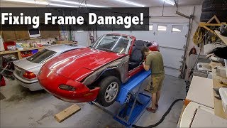 Fixing The Frame Damage On My Miata [upl. by Adaha]