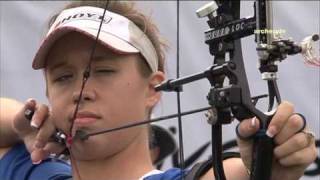 Korea v USA – compound womens team bronze  Belgrade 2009 Universiade [upl. by Aleakim]