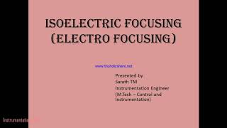 Isoelectric focusing  Electro focusing  Analytical Instrumentation [upl. by Arjun]