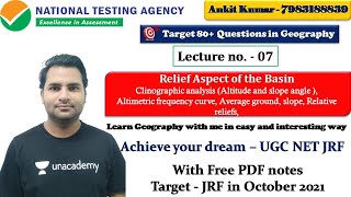 L 7  Unit 9  Geographical Technique  Clinographic Curve  Morphometric Analysis  By Ankit Sir [upl. by Hyps]