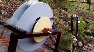 Homemade Water Wheel 2  Producing electricity [upl. by Aiselad]