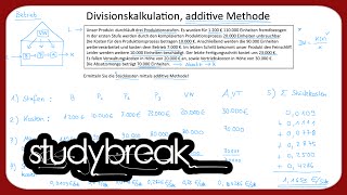 Divisionskalkulation Additive Methode Stückkosten  Kosten und Leistungsrechnung [upl. by Nosmoht]