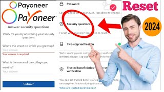 How to reset payoneer security question  login issue payoneer  payoneer forgot security question [upl. by Junno]