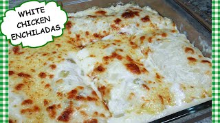 BEST White Chicken Enchiladas  CREAMY Chicken Enchilada Recipe  MY WAY [upl. by Attenod]