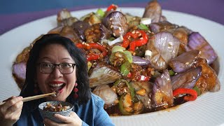 Aubergines sautées à la chinoise – Technique de cuisson  tendres sans les écraser ni les imbiber [upl. by Ellimak360]